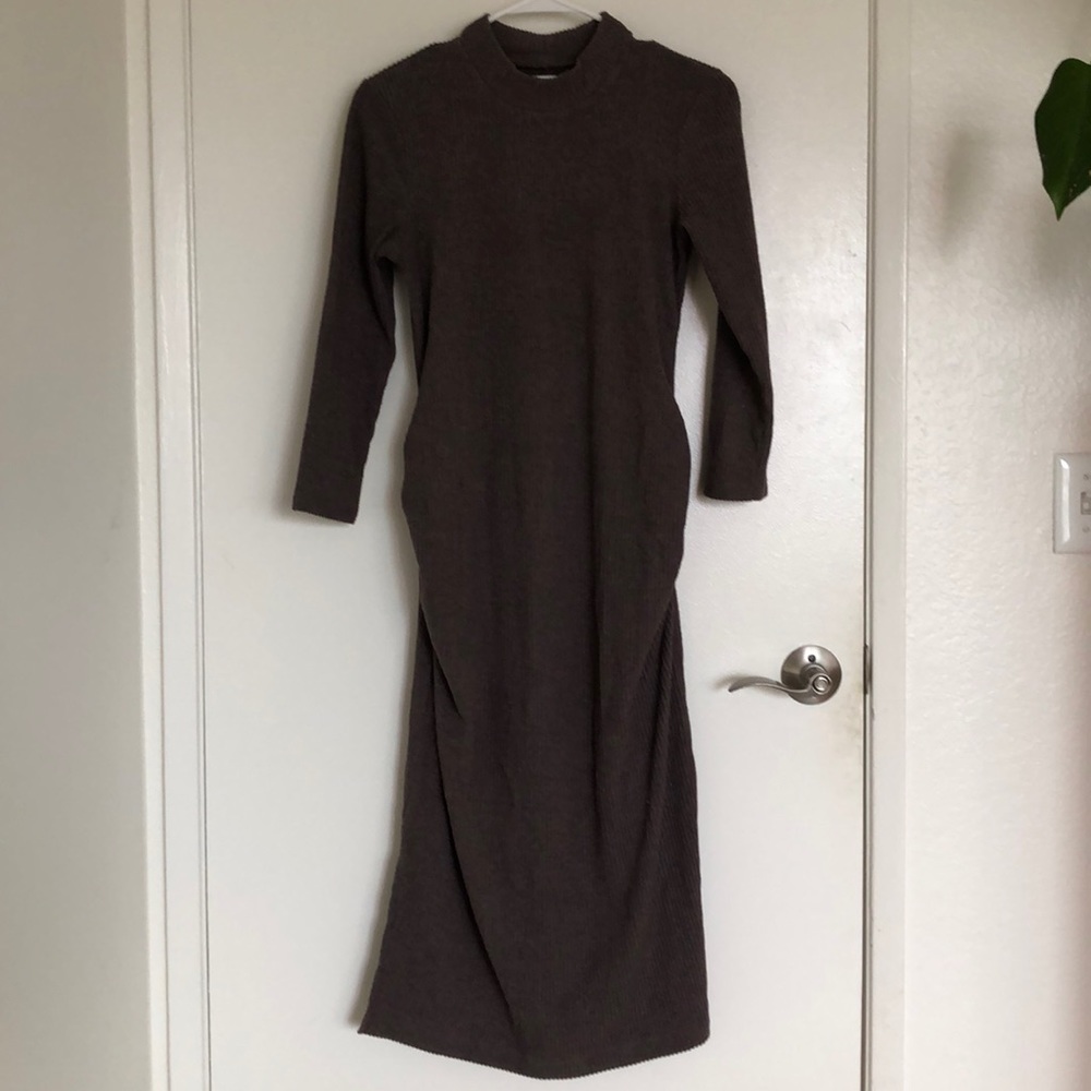 Maternity Grey Sweater Dress